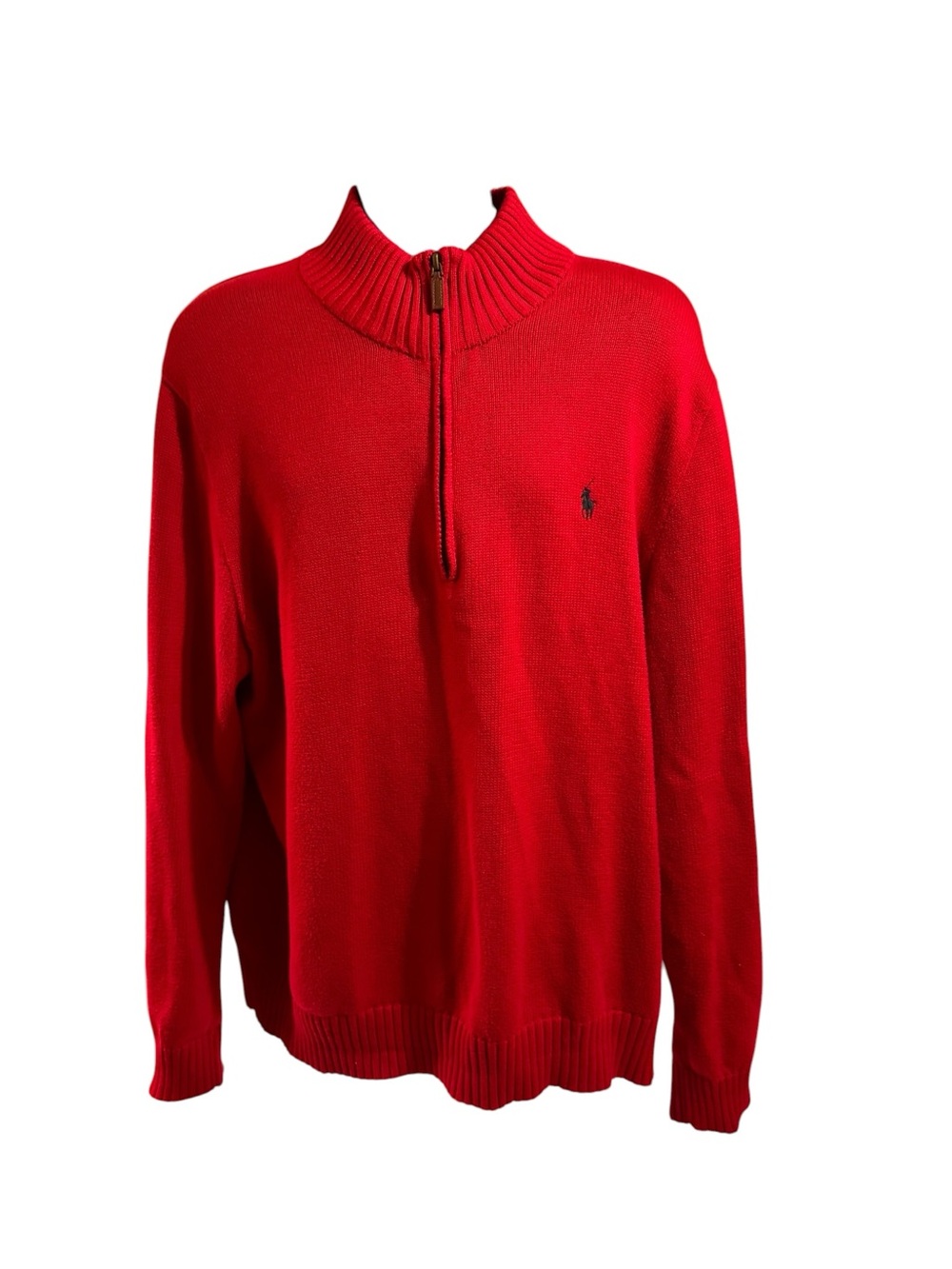 POLO Ralph Lauren Red Half-Zip Cotton Sweater